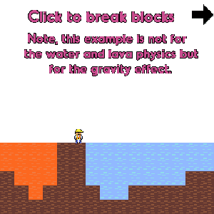 Water/Lava Gravity Example